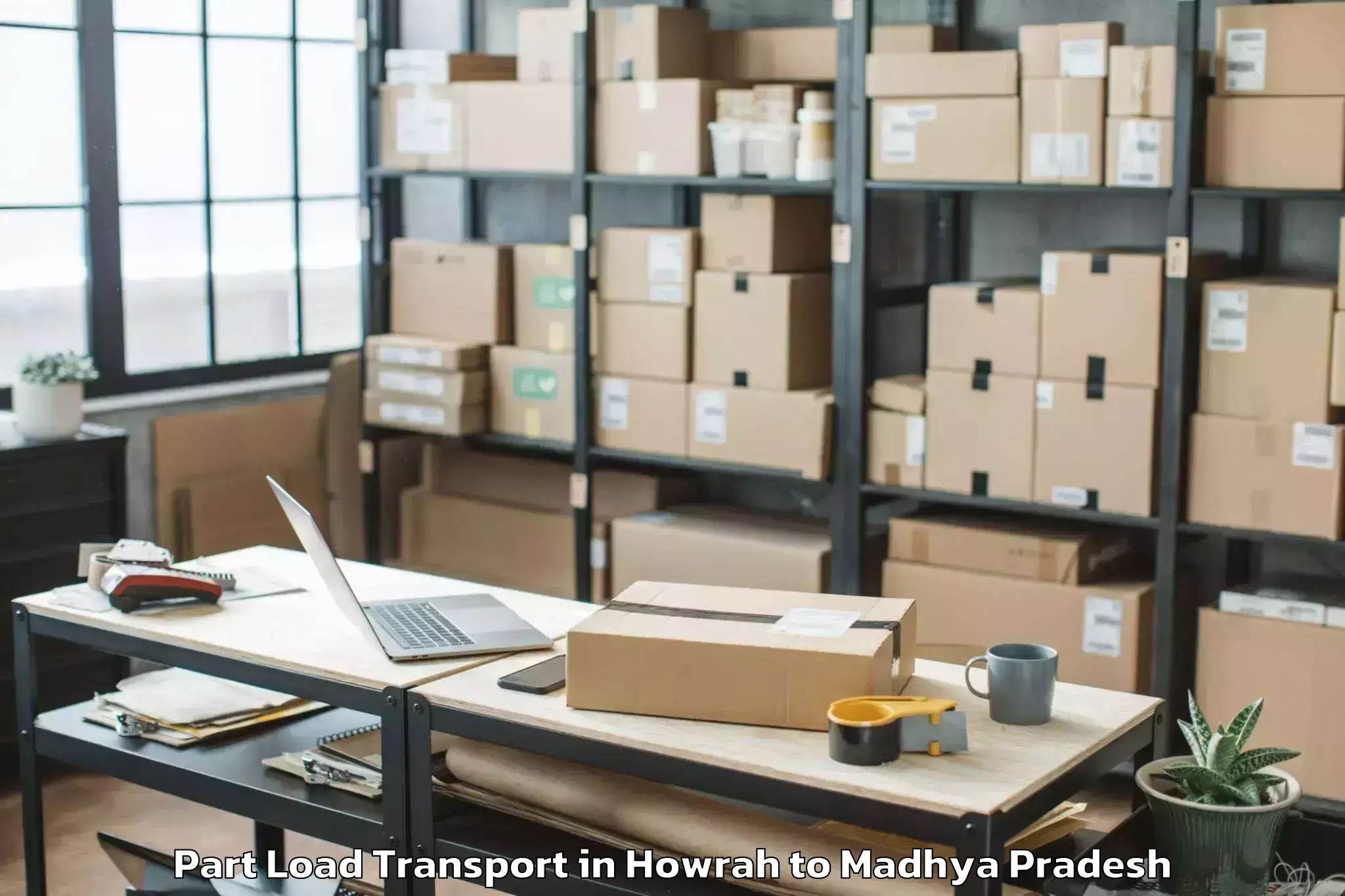 Book Howrah to Bhopal Part Load Transport Online